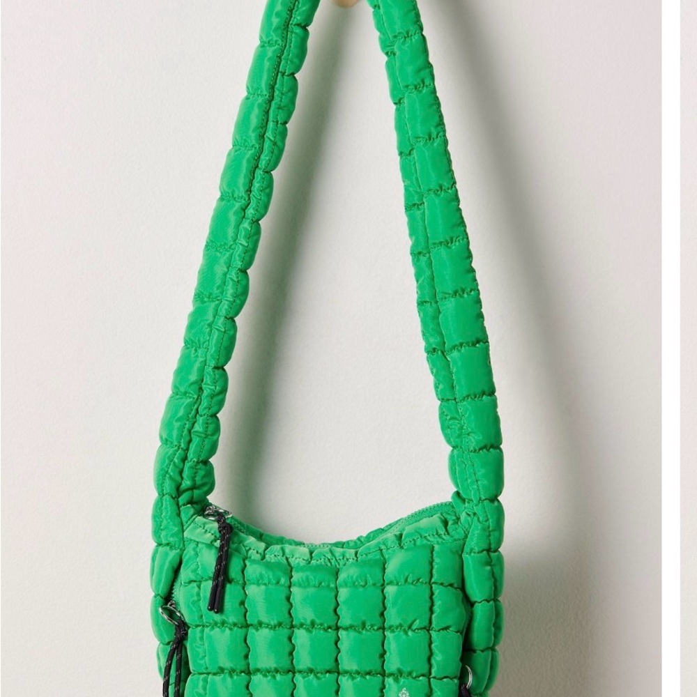 Free People Green Quilted Shoulder Bag